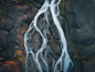 Iceland: Glacier rivers from above : Iceland: Glacier rivers from above