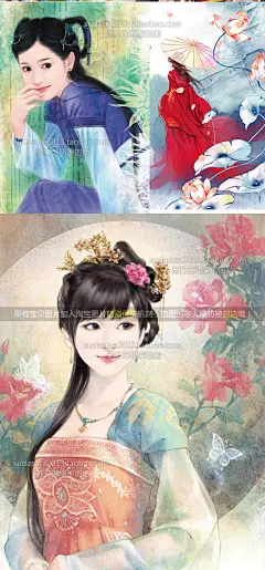 9700张手绘古装美女CG图片 唯美浪漫写实细腻插画 言情小说封面-淘宝网