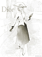 54zhuzhu：今年Dior的new look路演风格走复古路线，先画一个背景模板。借用一下大美女 @DidiChui 的脸哈，你觉得满意挖？今年希望有广州站，到时现场iPad画。