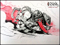Brigada Original Artwork : Some of the original A4 drawings I made for the Brigada customers.