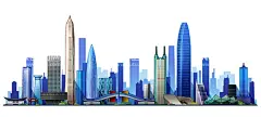 深圳地标建筑  - 源文件下载【酷图网】城市,建筑,矢量,插画,地标建筑,深圳,