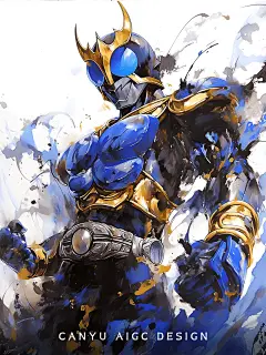 假面骑士青龙 水之战士 水墨壁纸 AIGC#111 - 小红书