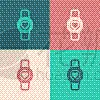 绘画插图,计算机图标,脉搏图,运动,移动应用程序,概念,矢量,智能手表,波普风,线条
