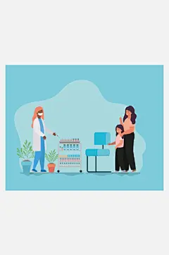 手绘医院医生人物插画-众图网