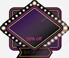 霓虹灯牌促销海报矢量图 页面网页 平面电商 创意素材