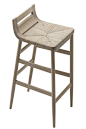 Kimua High stool - Straw seat by Alki