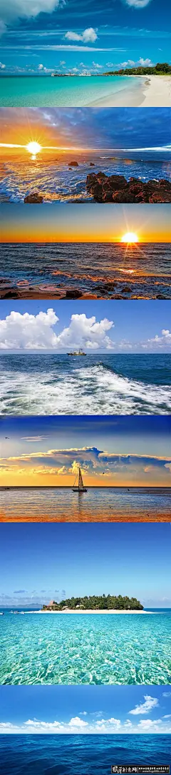 淘宝背景 天猫背景 店铺海报背景 蓝色海洋背景 海水波涛大海浪花 蓝天空白云 海边风景 - 设计素材 - 狼牙创意网 - 狼牙