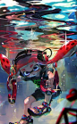 『水面下の幻想』
作者：ひざけ #Splatoon2# #转载# 

原作者推特：O网页链接 ​​​​