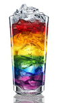 Fetch me a rainbow drink to go with it. Freeze colored ice, add to glass in layers. Fill glass with Sierra Mist.