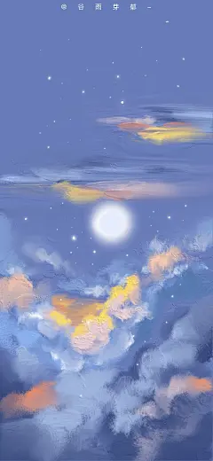 cr.微博@谷雨芽郁__201111_风景 油画 质感 手机壁纸