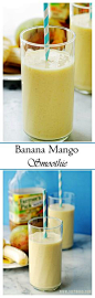 Wake up to this incredibly delicious and creamy Banana Mango Smoothie made with fresh mangoes and yogurt!