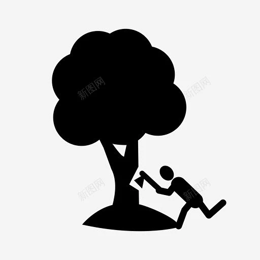 砍树断树全球变暖图标 页面网页 平面电商 创意素材-花瓣网