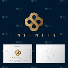 金三叶草由可循环的元素组成。金色象征无限。高端商业标志。