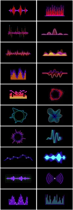 电子音乐音频音律波动跳动电音插图插画元素海报设计psd模板素材-淘宝网