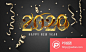 大气简约2020年新年欢乐背景跨年AI矢量素材海报  - PS饭团网psefan.com