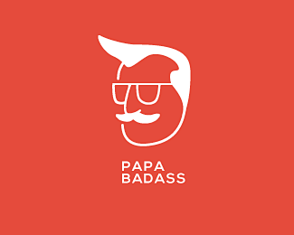 PAPA BADASS标志设计 领袖 专...