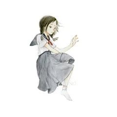 水彩手绘人物插画水彩教程青春校园森系头像治愈系壁纸_小熊猫课堂__插画师作品_涂鸦王国gracg.com