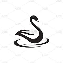天鹅图标模板矢量插图