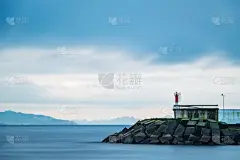 灯塔楼,西班牙,悬崖,小的,蓬特韦德拉,加利西亚,警告标志,云景,云,黄昏