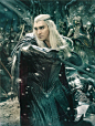 The Hobbit: the Battle of the Five Armies - Annual 2015中金发蓝眸耀冰雪的#瑟兰迪尔# Annual还一段配图文字：Thranduil，令人生畏的战士，身骑巨鹿现身战场，身穿银甲，手持一柄整铸的长剑。#Lee Pace#（大图清晰版请戳）