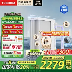 东芝（TOSHIBA）大白梨2.0优矿版净水器 国家补贴 富锌微矿弱碱水 0阻垢剂母婴直饮 UV杀菌1000G 家用厨下式TH1000