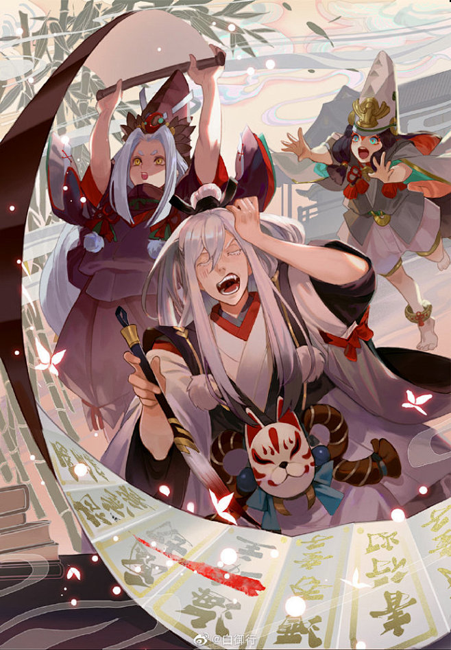 游戏美术阴阳师百闻牌部分插画来自谁哈那左手甴酱柱柱