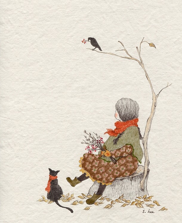 冬天的路口 ~ 韩国插画师초록담쟁이作品...