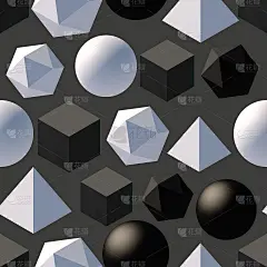 带有3d形状的图案