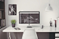 Free iMac 5k Retina 27-Inch Home Office Mockup :  