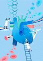 现代智能生物科研医疗基因疫苗重组测序器官插画海报设计素材S798-淘宝网