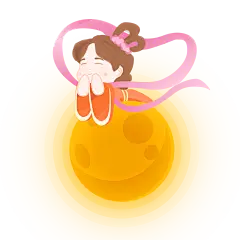 卡通中秋嫦娥奔月插画PNG素材