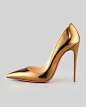 Louboutin gold pumps with denims!