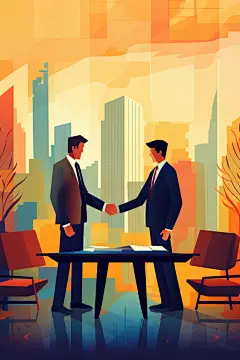 设图扁平化企业招聘招人场景插画