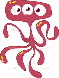 三个人,动物眼睛,卡通,怪物,可爱的,触须,怪异,面部表情,舌头