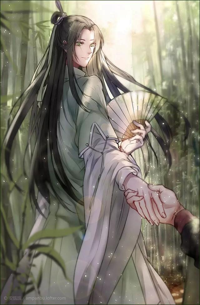动漫人物手绘图，古风少年，男男