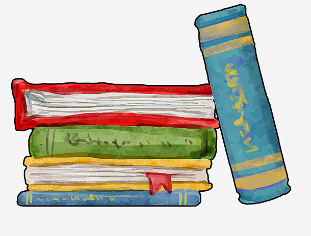 卡通手绘水彩书本高清素材世界读书日书本卡通卡通手绘水彩书本手绘