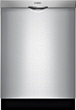 Bosch - 300 Series 24" Scoop Handle Dishwasher with Stainless Steel Tub - Stainless Steel - Front Zoom