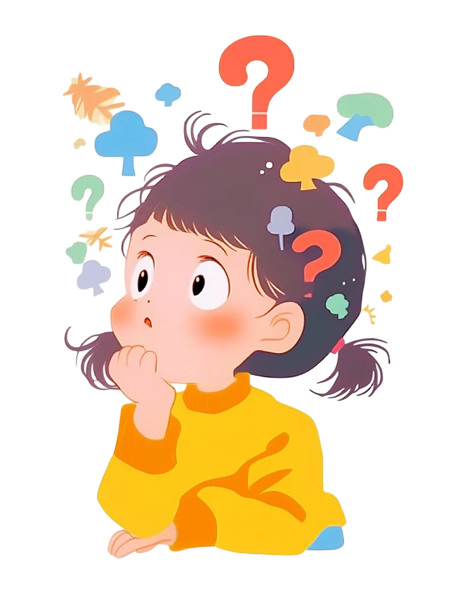 _可爱儿童思考疑问问号素材-花瓣网