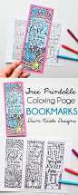 Free Printable Coloring Page Bookmarks | bydawnnicole.com
