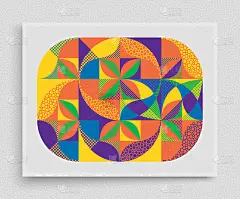 封面设计模板。抽象多彩的几何设计。矢量插图。可用于广告、营销、演示。