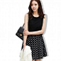 2013韩版新款时尚女装夏装流行女装 点点雪纺拼接百搭裙60975-淘宝网