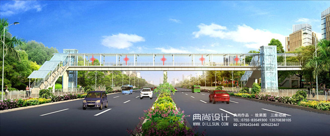 天桥设计05公园一号方案三_10-11_人行天桥景观设计效果图