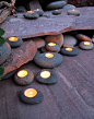 Tealight Rock Candle Holders (Set of 3)