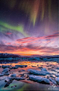 Aurora - Northern Light over Jökulsárlón, Iceland