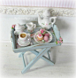 shabby chic style tray .Scale 1:12 on Etsy, $25.48