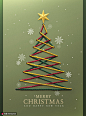 创意手工编织毛线节日松树圣诞海报 海报招贴 节日海报