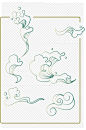 传统纹样国风水花线描免扣元素-众图网
