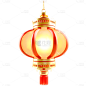 3D风红色灯笼贴纸