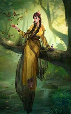 宇涐相随1世得男人-采集到唯美手绘插画油彩
