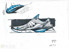 又是一些旧的图纸 耐克运动跑鞋手绘图-运动跑鞋,手绘作品,马克笔